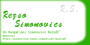 rezso simonovics business card